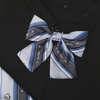 {oplebes} dk tie unisex copo de nieve impresión exquisita mano de obra estilo japonés uniforme corbata para fiesta