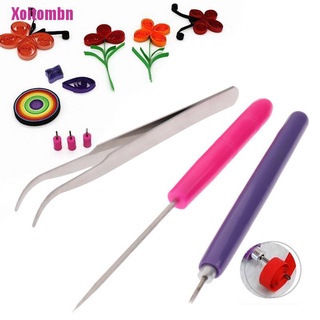 [Xoitombn] 3 piezas de pinzas de agujas ranuradas bolígrafo Kit de herramientas de papel de pluma DIY Set de herramientas de papel