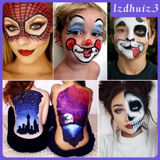 Pintura corporal facial, paleta de maquillaje profesional de 12 colores, adultos, niños, no tóxicos, pintura facial segura para Halloween, Cosplay