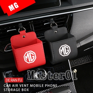 Coche salida de aire bolsa de almacenamiento de la caja para MG ZS MG3 MG6 TF Morris3 cuero Auto salida de aire gafas organizador bolsas