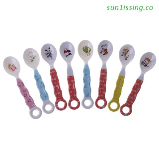 sun1iss bebé cuchara de alimentación recién nacido alimentos cubiertos cucharas de grado alimenticio durable platos seguros antideslizantes color aleatorio suministros