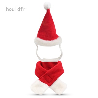 Disfraz de gato de navidad sombrero de Santa con bufanda de navidad perros trajes de navidad cachorro traje de navidad (1)