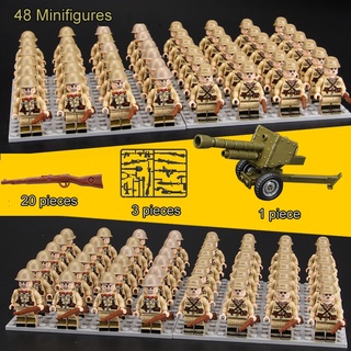 48x caliente ejército militar infantería soldados figuras bloques de construcción ww2 paracaidistas soldados accesorios piezas mini ladrillos juguetes