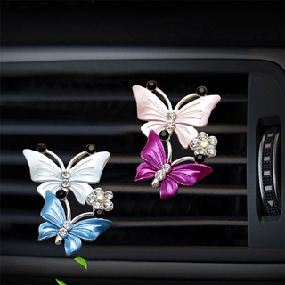 precioso ambientador de salida de aire de mariposa doble para coche perfume clip difusor de aroma decoración