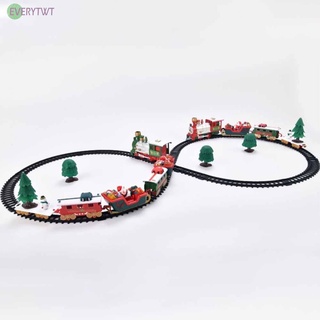 Árbol de navidad tren conjunto Polar juguete niño eléctrico silbato tren pistas pueblo 100% nuevo y alta calidad (9)