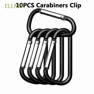 ellner 10pcs mosquetón seguro mosquetones clip colgante hebilla gancho pequeño d forma anillo al aire libre aleación de aluminio bloqueo llavero/multicolor