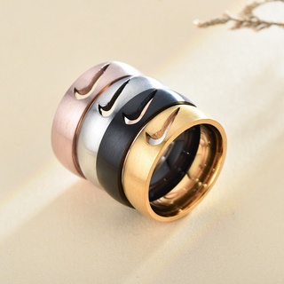 anillos de acero de titanio para hombre y mujer, anillos huecos nike, anillos de compromiso, anillos de compromiso