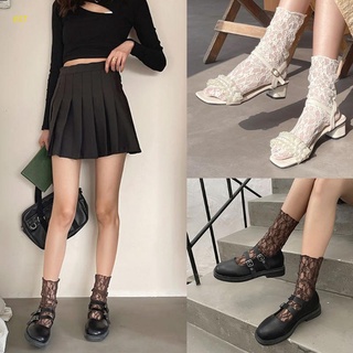 Calcetines De tobillo sueltos para mujer/calcetines De encaje transparentes Ultra delgados Harajuku Lolita