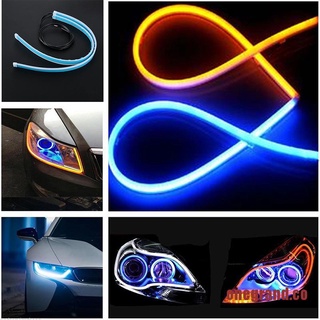 ONEGAND 2x 60CM LED Car DRL Daytime Running Lamp Strip Light Flexible Soft Tube Flexible