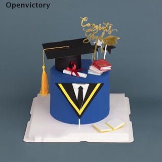 Openvictory temporada de graduación fiesta estudiante corbata sombrero torta adornos para graduación fiesta decoración mi (1)