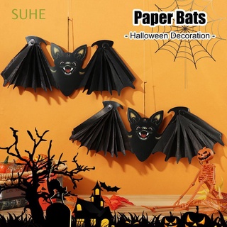 suhe vivid halloween decoración fiesta bat colgante de papel murciélago decoración festival plegable hogar colgante adorno
