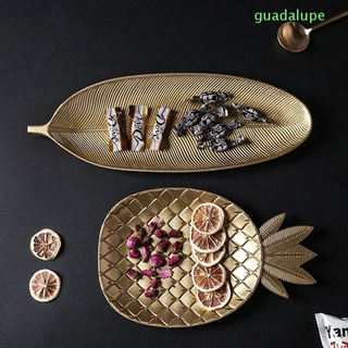 Gudalupe snack De lujo dorado para almacenamiento/Organizador De escritorio/aguacate/hoja en Forma De Bandeja De Frutas