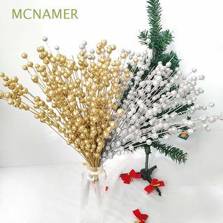 mcnamer 2 ramo de espuma de pistacho artificial decoración de navidad flor falsa boda lentejuelas plástico decoración del hogar suministros de fiesta/multicolor