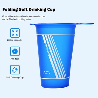 hermosa taza de agua plegable portátil de viaje de silicona plegable taza de beber deportes