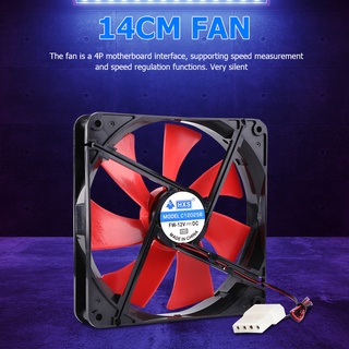 *SP_140mm 4 Pin Silent PC Case Cooling Fan CPU Cooler 12V Radiator Heatsink~