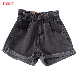 Ziyulin mujer nuevos pantalones cortos de cintura alta mujeres casual suelto señoras moda pantalones vaqueros cortos (5)