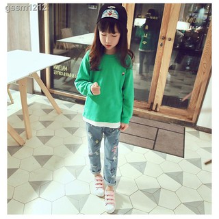 ♣♙❒2-14 años niñas Jeans coreano estilo de moda niños bebé Denim lindo niños pantalones largos (5)