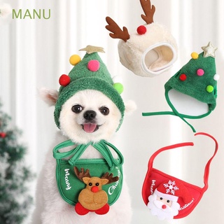 manu casa fiesta mascota disfraz de algodón felpa gatos perros baberos mascota bandana año nuevo navidad cachorro sombrero bufanda animales collar