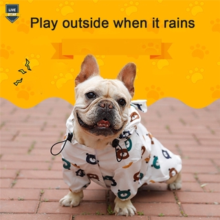 ls pet perro impermeable pug francés bulldog ropa impermeable ropa para perro chaqueta de lluvia poodle bichon schnauzer welsh corgi impermeable