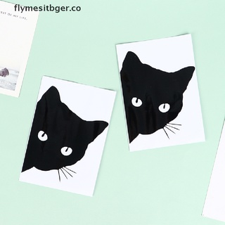 flyger gato peeking pegatina para coche negro divertido vinilo calcomanía estilo decoración 15*12cm.