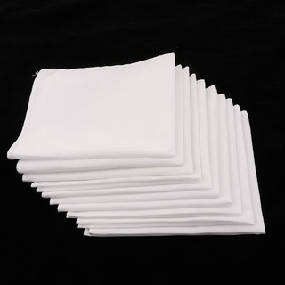 paquete de 10 pañuelos blancos lisos para hombre, algodón, hankie/hanky, 11" x 11" (1)