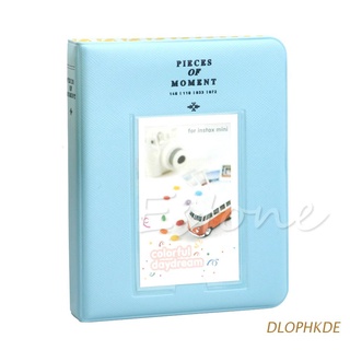 dlophkde - carcasa para álbum de fotos (64 bolsillos, diseño de fujifilm instax mini8 7s 25 50s 90), color azul