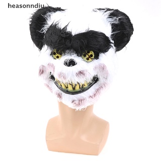 heasonndiu máscara de halloween asesino sangriento conejo máscara de peluche oso de peluche cosplay horror máscara co