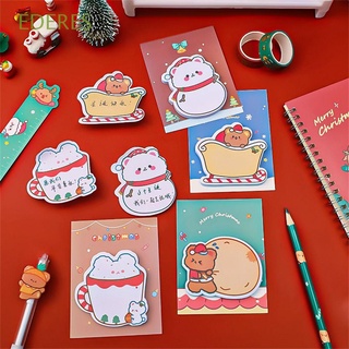 EDERES Cute Writing Paper Kawaii Notepad Paper Christmas Memo Pads Snowman 30 Sheets Cartoon Stationery Bear Self Adhesive Sticky Notes