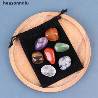 Heasonndiu 7pc Natural Stone Tumbled stone Irregular Polishing Rock Quartz Yoga Energy Bead CO
