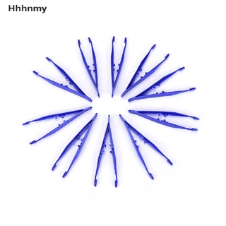 hmy> 10 pinzas desechables de primeros auxilios médicos pinzas pequeñas de plástico azul bien