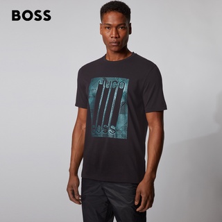 Hugo Boss Hugo Boss hombres principios otoño casual patrón logotipo impresión cómodo estiramiento algodón manga corta camiseta