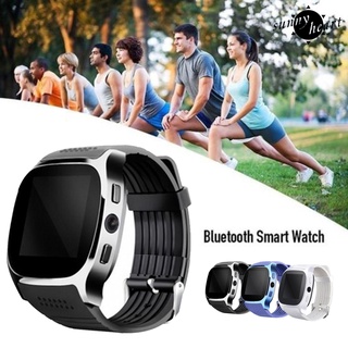 sunnyheart t8 smart watch impermeable podómetro cuero sintético reloj inteligente teléfono