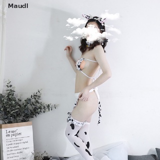 maudl vaca cosplay disfraz de mucama bikini anime niñas trajes de baño ropa sujetador panty medias