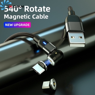 Cable De datos codo Magnético De 540 grados/longitud 1m 2m alambre trenzado De Nylon aleación De aluminio