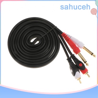 [sahuceh] Cable de Audio de instrumento de 6,5 mm macho a RCA macho para amplificador mezclador de 1 m