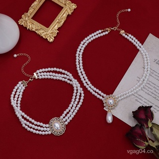Elegante Retro Hepburn perla collar fiesta temperamento multicapa collar collar nicho collar Cheongsam Formal vestido accesorios para mujeres