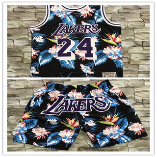 Conjunto Calça Bolso Floral Nba Lakers No.24 Kobe Mitchell & Ness H826