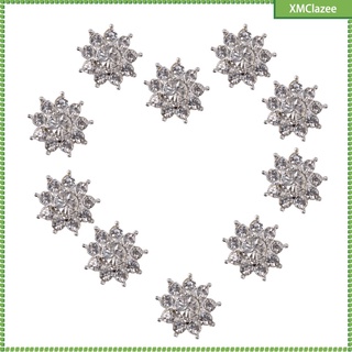10 piezas de diamantes de imitación flor flatback botones adornos diy