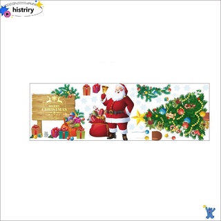 HISTRIRY Fondo Decoración De Pared De Navidad Pegatinas Extraíbles Mural Santa Claus Pegatina Feliz Árbol Casa Ventana Decorativa Pinturas