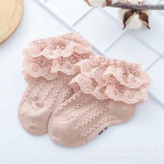 Calcetines de los niños de primavera y otoño de las niñas calcetines de encaje bebé calcetines de algodón de encaje princesa bebé calcetines (8)