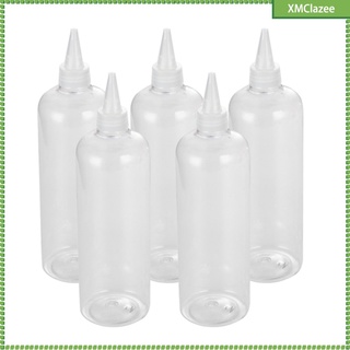 paquete de 5 aplicadores de tinte para el cabello recargables loción transparente crema líquido botellas de jabón (4)