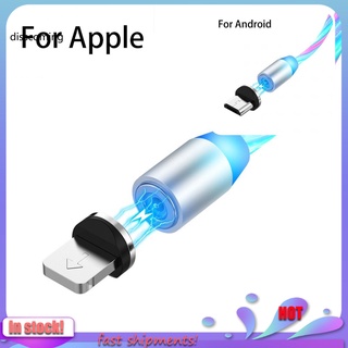 Dis_ Cable de carga rápida Micro USB tipo C LED magnético para iPhone/Android
