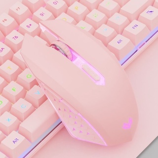 Ratón inalámbrico recargable ordenador portátil de escritorio casa Oficina Juego ratón silencioso Rosa lindo