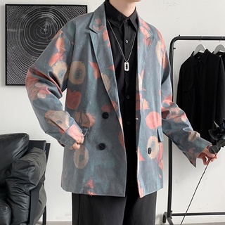 Nuevos hombres impreso Tie-dye chaqueta estilo Harajuku calle Casual desgaste suelto y cómodo tela para los hombres moda tendencia todo-partido Top (8)