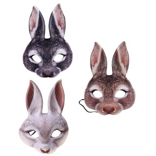 Joy - máscara de conejo de pascua para Halloween, carnaval, fiesta, discoteca, disfraz Sexy de media cara, orejas de conejo