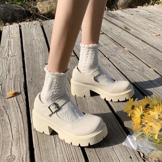 Estilo Japonés Mary Jane Zapatos De Las Mujeres De Suela Gruesa Preppy Influencer Solo 2021 Primavera Nuevo One -