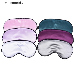 [milliongrid1] máscara de ojos para dormir de seda pura imitada acolchada para viaje, relax, ayuda a los ojos calientes