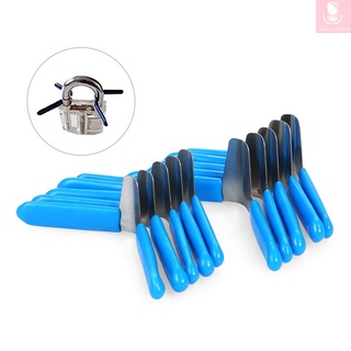 10 piezas candado shim pick set de bloqueo pick lockpicking abridor accesorios práctica cerrajero herramientas hogar (azul)