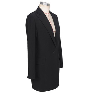 Zanzea formal botón sólido negro OL trabajo abrigo largo Blaser chaqueta más el tamaño (6)