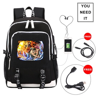 Una pieza mochila Luffy mochila Sanji Sauron periférico Anime mochila Usb bolsa de una pieza